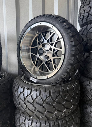 SGC 14" Venom Golf Cart Wheels Premounted on Stinger 20" All Terrain Tires