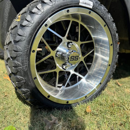 SGC 14" Venom Golf Cart Wheels Premounted on Stinger 20" All Terrain Tires