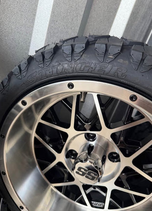 SGC 14" Venom Golf Cart Wheels Premounted on Stinger 20" All Terrain Tires