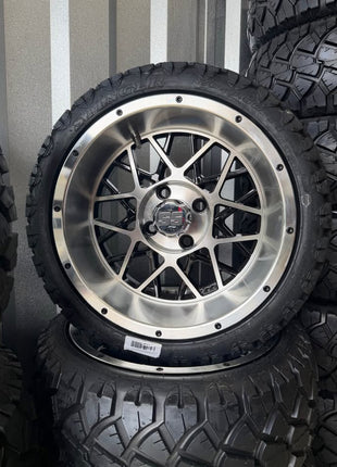 SGC 14" Venom Golf Cart Wheels Premounted on Stinger 20" All Terrain Tires