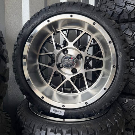 SGC 14" Venom Golf Cart Wheels Premounted on Stinger 20" All Terrain Tires
