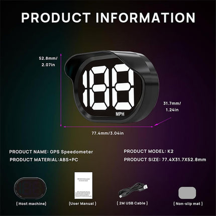 GPS Digital Golf Cart Speedometer MPH