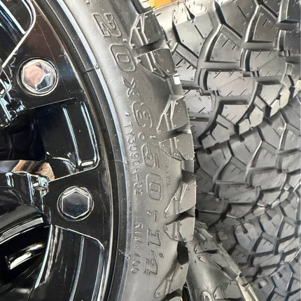 SGC 14" Black Rhino Golf Cart Wheels Premounted on Stinger 20" All Terrain Tires