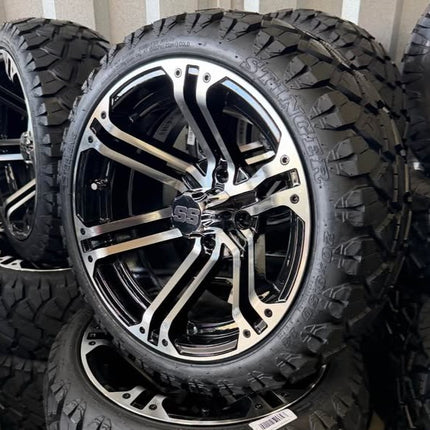 SGC 14" Terminator Golf Cart Wheels Premounted on Stinger 20" All Terrain Tires
