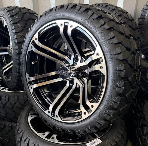SGC 14" Terminator Golf Cart Wheels Premounted on Stinger 20" All Terrain Tires