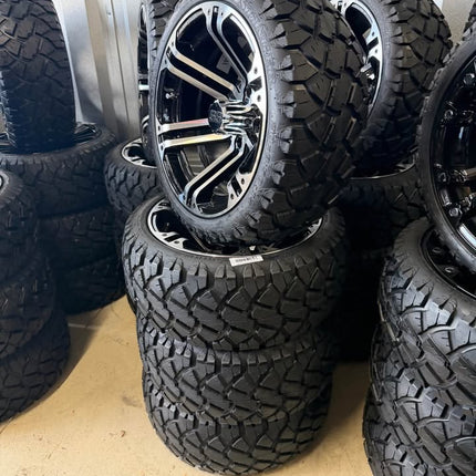 SGC 14" Terminator Golf Cart Wheels Premounted on Stinger 20" All Terrain Tires