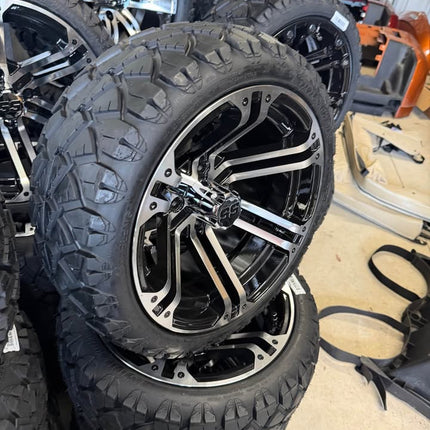 SGC 14" Terminator Golf Cart Wheels Premounted on Stinger 20" All Terrain Tires