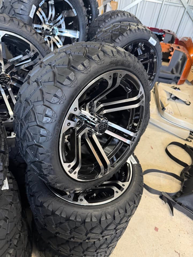 SGC 14" Terminator Golf Cart Wheels Premounted on Stinger 20" All Terrain Tires