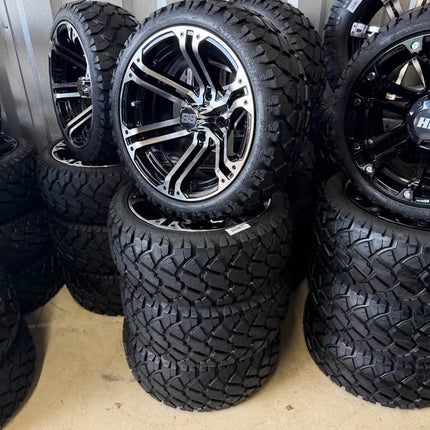 SGC 14" Terminator Golf Cart Wheels Premounted on Stinger 20" All Terrain Tires