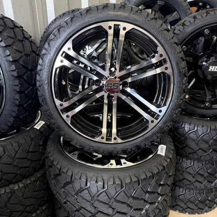 SGC 14" Terminator Golf Cart Wheels Premounted on Stinger 20" All Terrain Tires