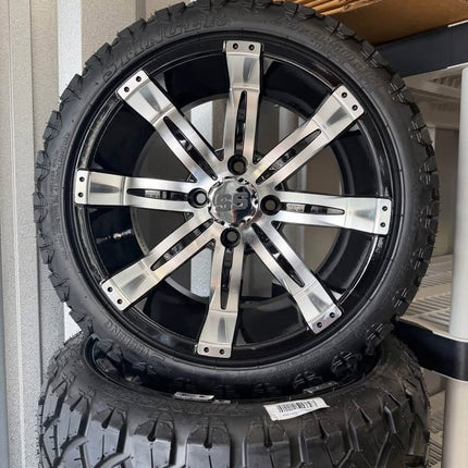 SGC 14" Tempest Golf Cart Wheels Premounted on Stinger 20" All Terrain Tires