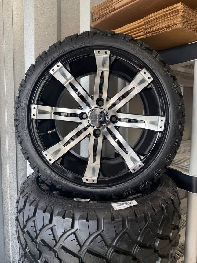 SGC 14" Tempest Golf Cart Wheels Premounted on Stinger 20" All Terrain Tires