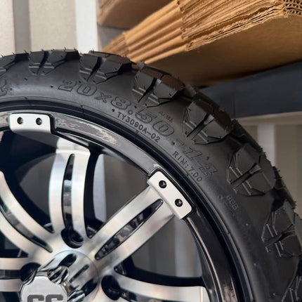 SGC 14" Tempest Golf Cart Wheels Premounted on Stinger 20" All Terrain Tires