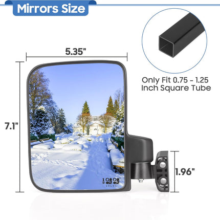 Universal Golf Cart Rear View Mirror + Foldiong Side Mirror Bundle