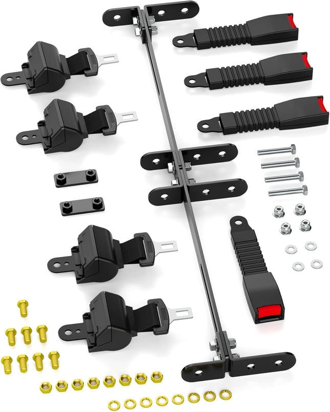 Universal Golf Cart Front and Rear Seat Belts (4 Passenger Standard)