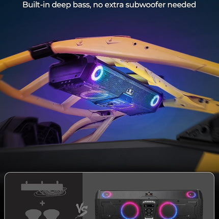 Midnight 90 Bluetooth Golf Cart / UTV Soundbar – 800W Waterproof