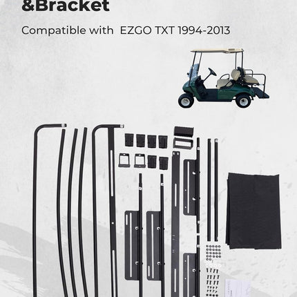 Canvas Sun Top 85in Extended Golf Cart Roof (EZGO TXT)