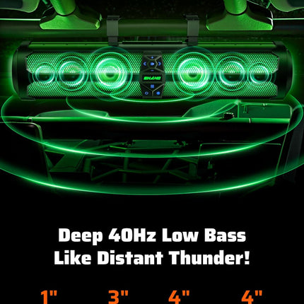 Ehaho 8-Speaker 29" Waterproof Golf Cart Bluetooth Soundbar