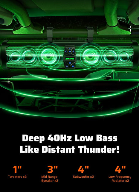 Ehaho 8-Speaker 29" Waterproof Golf Cart Bluetooth Soundbar