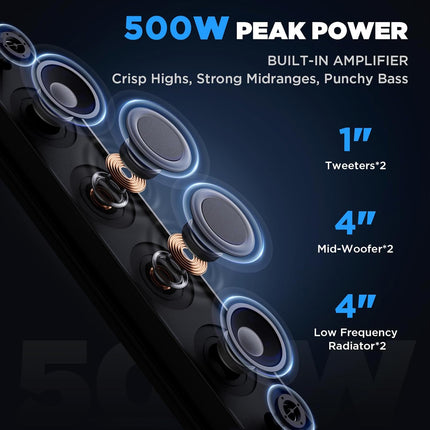 Ehaho 25" Waterproof Golf Cart Bluetooth Soundbar