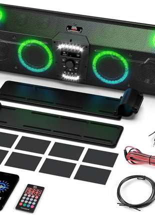 Midnight 90 Bluetooth Golf Cart / UTV Soundbar – 800W Waterproof