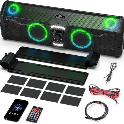 Midnight 90 Bluetooth Golf Cart / UTV Soundbar – 800W Waterproof