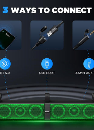 Ehaho 34" Waterproof Golf Cart Bluetooth Soundbar