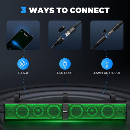 Ehaho 34" Waterproof Golf Cart Bluetooth Soundbar