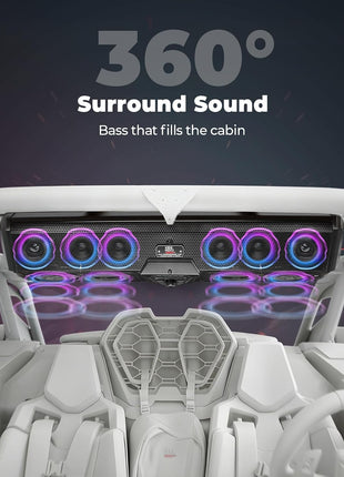 Midnight 90 Bluetooth Golf Cart / UTV Soundbar – 800W Waterproof