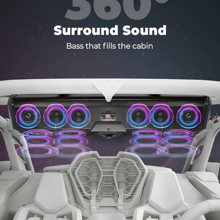 Midnight 90 Bluetooth Golf Cart / UTV Soundbar – 800W Waterproof
