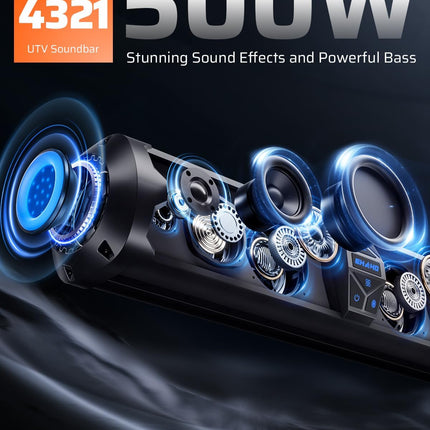 Ehaho 8-Speaker 29" Waterproof Golf Cart Bluetooth Soundbar