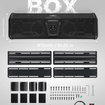 Midnight 90 Bluetooth Golf Cart / UTV Soundbar – 800W Waterproof