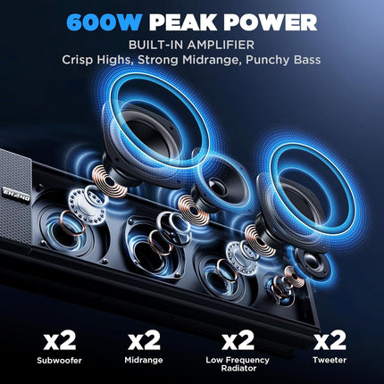 Ehaho 34" Waterproof Golf Cart Bluetooth Soundbar