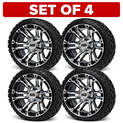 SGC 14" Rhino Golf Cart Wheels Premounted on Stinger 20" All Terrain Tires
