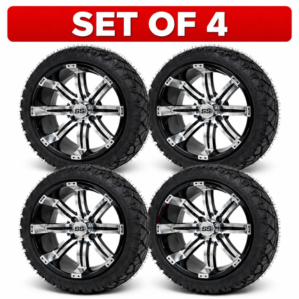 SGC 14" Tempest Golf Cart Wheels Premounted on Stinger 20" All Terrain Tires