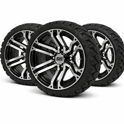 SGC 14" Terminator Golf Cart Wheels Premounted on Stinger 20" All Terrain Tires