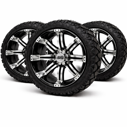SGC 14" Tempest Golf Cart Wheels Premounted on Stinger 20" All Terrain Tires