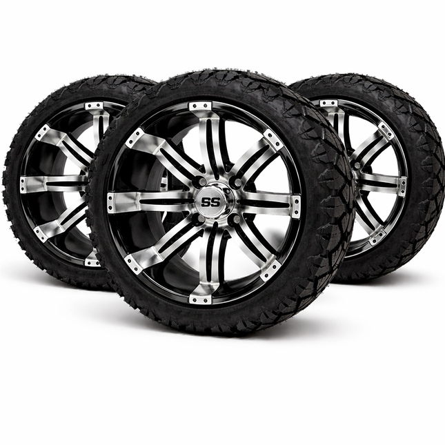 SGC 14" Tempest Golf Cart Wheels Premounted on Stinger 20" All Terrain Tires