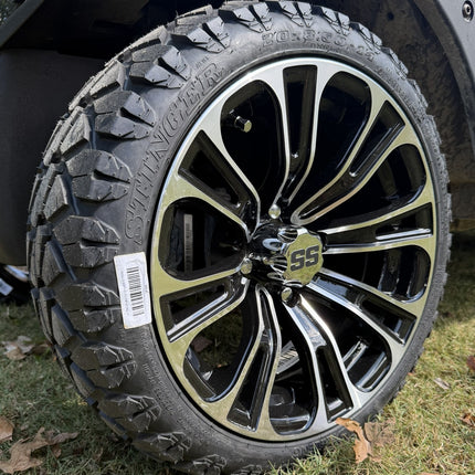 SGC 14" Vector Golf Cart Wheels Premounted on Stinger 20" All Terrain Tires