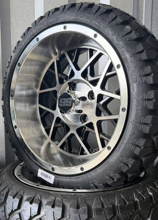 SGC 14" Venom Golf Cart Wheels Premounted on Stinger 20" All Terrain Tires