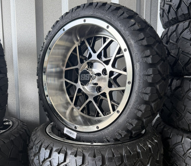 SGC 14" Venom Golf Cart Wheels Premounted on Stinger 20" All Terrain Tires