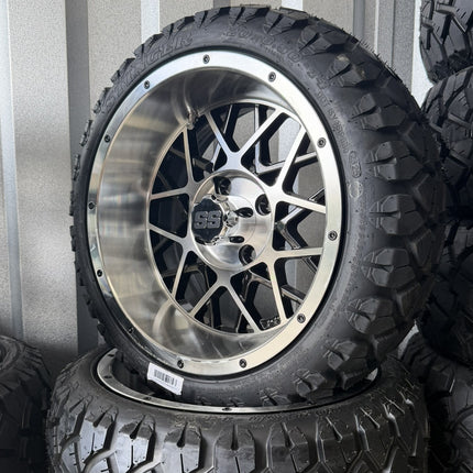 SGC Chrome Center Caps for Golf Cart Rims – Black SS Logo