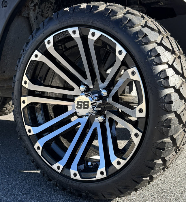 SGC 14" Lancer Golf Cart Wheels Premounted on Stinger 20" All Terrain Tires