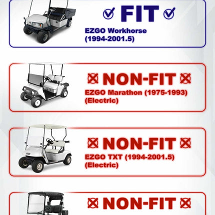 SGC 6″ Drop Axle Lift Kit for EZGO MPT / Workhorse 1200 (1994–2001.5 Gas)