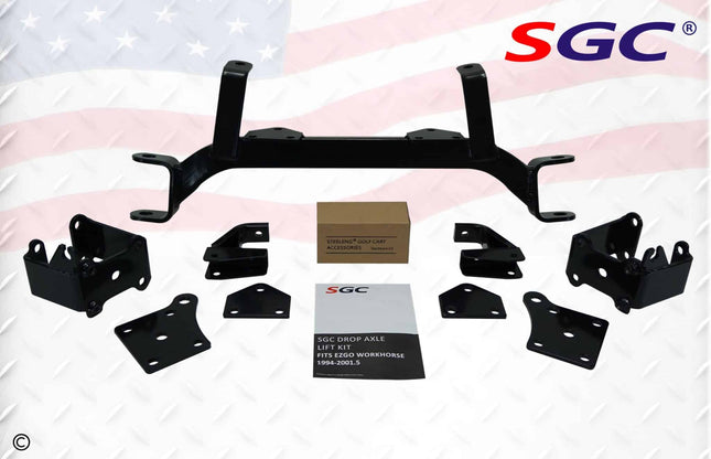 SGC 6″ Drop Axle Lift Kit for EZGO MPT / Workhorse 1200 (1994–2001.5 Gas)