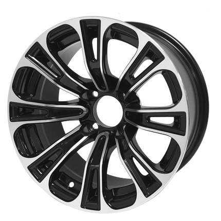 SGC 14″ Vector Machined/Black Aluminum Alloy Wheel