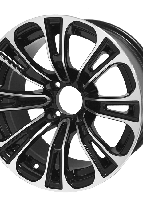 SGC 14″ Vector Machined/Black Aluminum Alloy Wheel