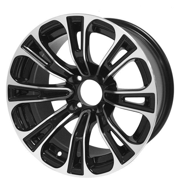 SGC 14″ Vector Machined/Black Aluminum Alloy Wheel
