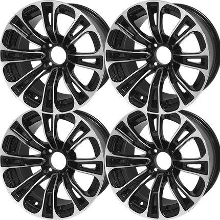 SGC 14″ Vector Machined/Black Aluminum Alloy Wheel