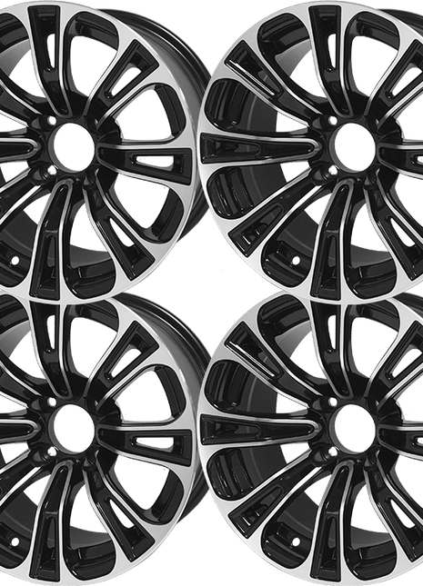 SGC 14″ Vector Machined/Black Aluminum Alloy Wheel